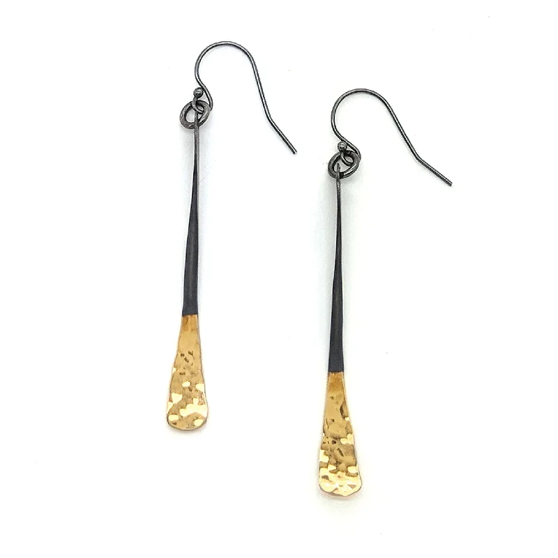 Shop Signature Jewelry Styles At Exclusive Prices Long Satin Shiny Bar Earrings w/ Solid 14K Gold