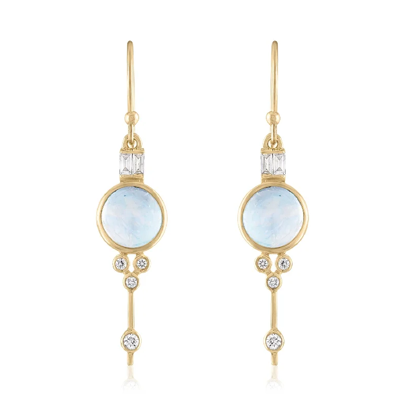 Limited-Time Offer On Elegant Jewelry Pieces LUNA LINEAR MOONSTONE EARRINGS