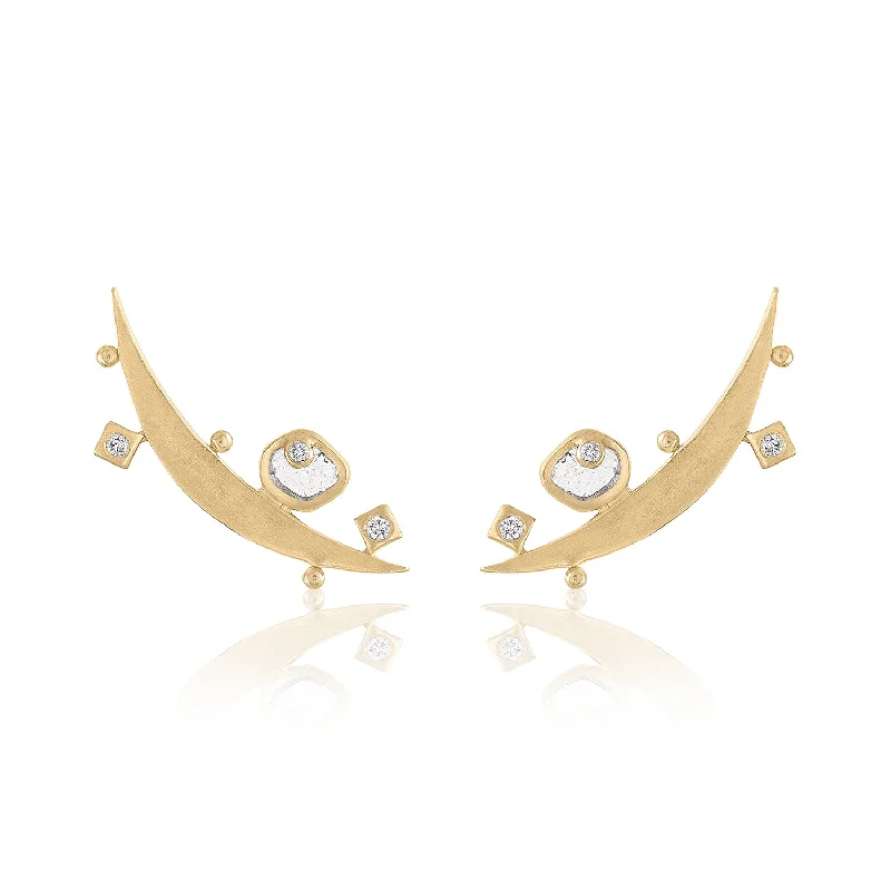Luxury Jewelry Sale – Sparkle For Less LUNAR DIAMOND SLICE CLIMBER EARRINGS
