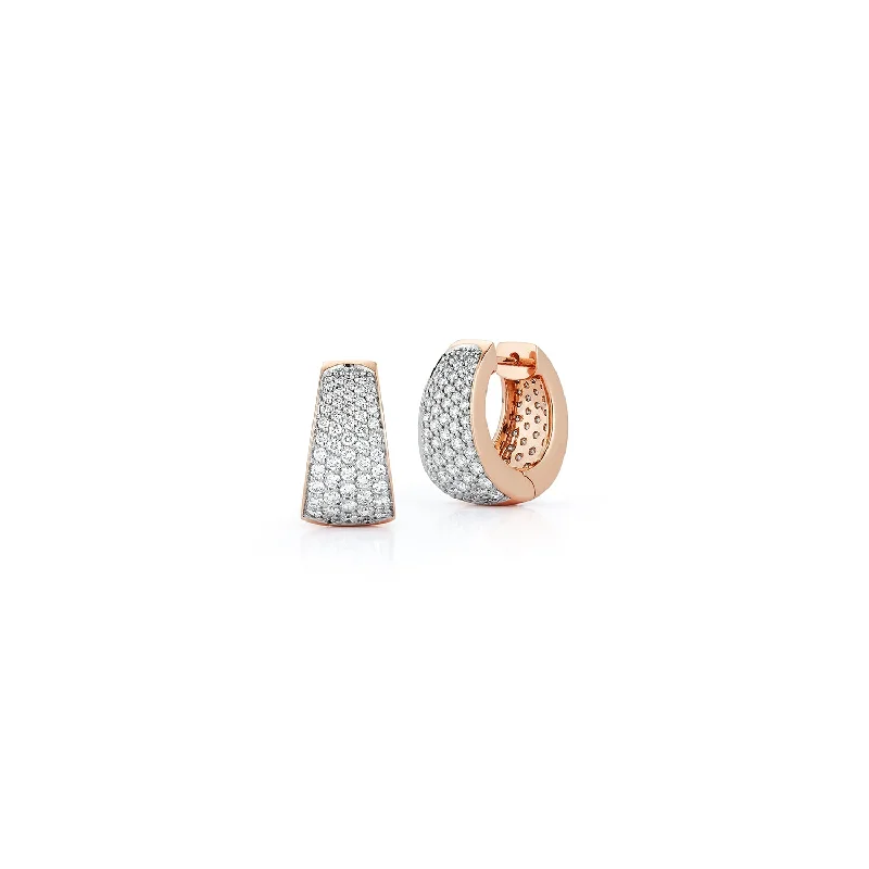 Best Jewelry Deals – Premium Quality At Exclusive Discounts LYTTON 18K AND ALL DIAMOND PAVE TAPERING HOOP EARRINGS
