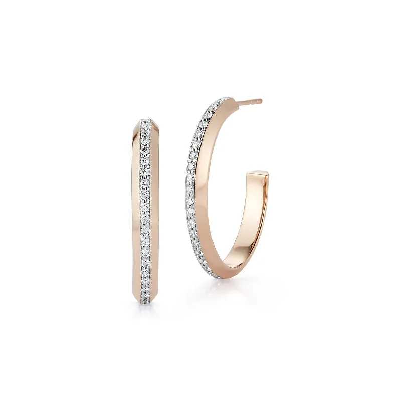 Jewelry Deals That Outshine The Rest GRANT 18K DIAMOND KNIFE EDGE HOOP EARRINGS