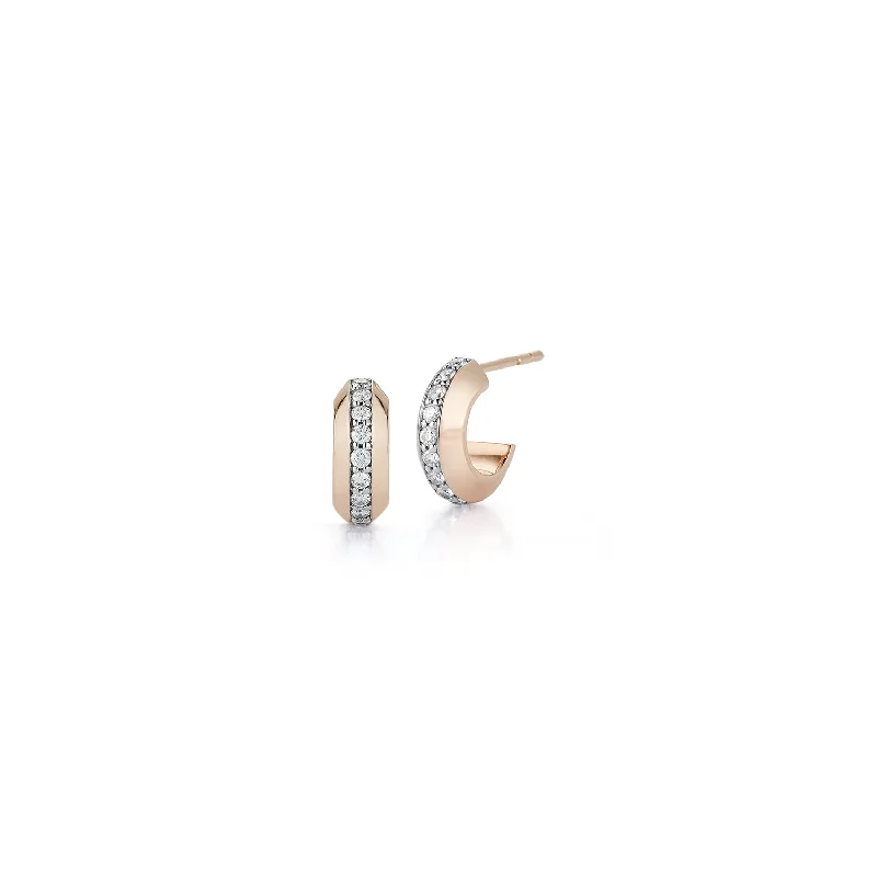 Discounted Jewelry For A Glamorous Look GRANT 18K DIAMOND KNIFE EDGE HUGGIE EARRINGS