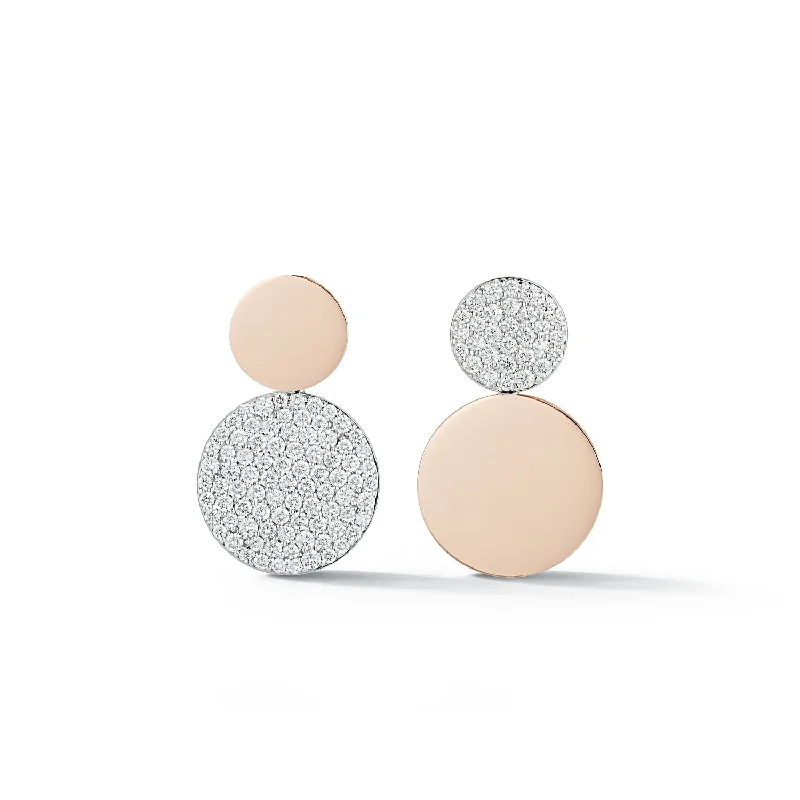 Exclusive Online Jewelry Sale – Don't Wait LYTTON 18K MIX MATCHED DIAMOND DISC EARRINGS