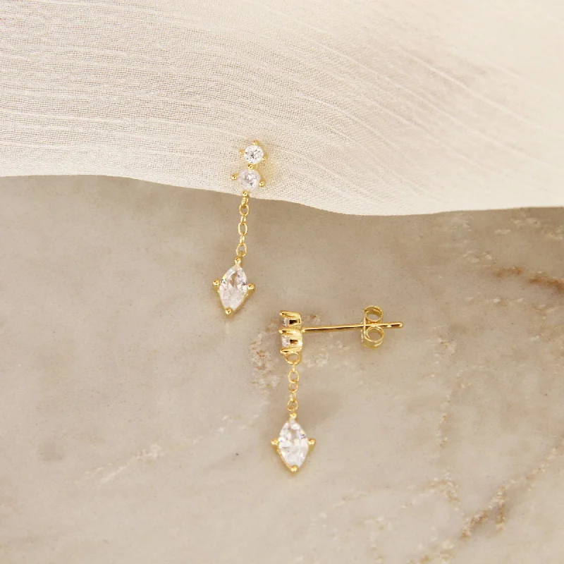 Seasonal Jewelry Deals – Elevate Your Style Mae CZ Dangle Drop Gold Filled Earrings