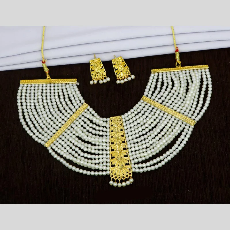 Clearance Sale On High-End Jewelry Collections Mahavir Dye Gold Pearl Necklace Set