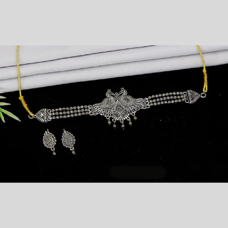 Unique Jewelry Designs Now At Discounted Rates Mahavir Oxidised Plated Choker Necklace Set Unique Jewelry Designs Now At Discounted Rates Mahavir Oxidised Plated Choker Necklace Set