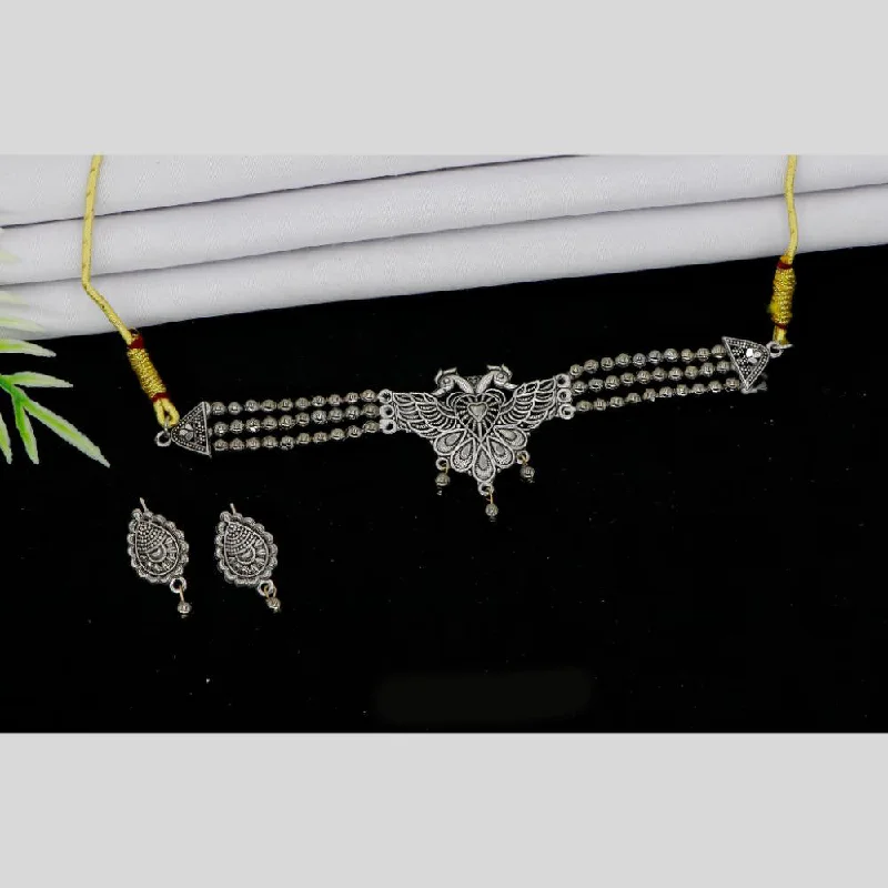 Grab Your Dream Jewelry At The Lowest Prices Mahavir Oxidised Plated Choker Necklace Set