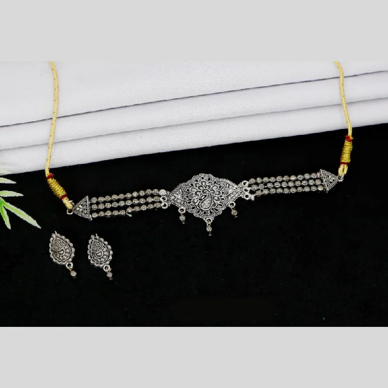 Personalized Jewelry At Special Discount Rates Mahavir Oxidised Plated Choker Necklace Set