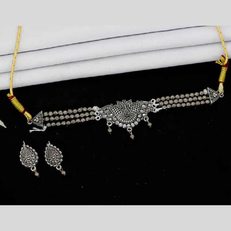 Limited-Time Jewelry Sale – Elegant Styles At Less Mahavir Oxidised Plated Choker Necklace Set Limited-Time Jewelry Sale – Elegant Styles At Less Mahavir Oxidised Plated Choker Necklace Set