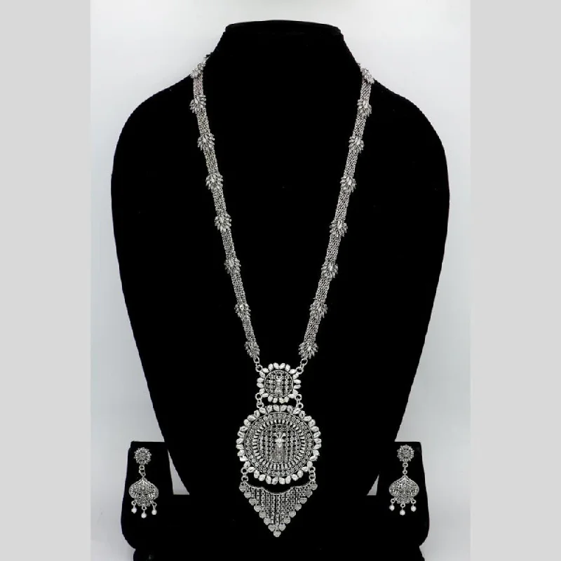 Seasonal Jewelry Sale – Upgrade Your Style Today Mahavir Oxidised Plated Long Necklace Set Seasonal Jewelry Sale – Upgrade Your Style Today Mahavir Oxidised Plated Long Necklace Set