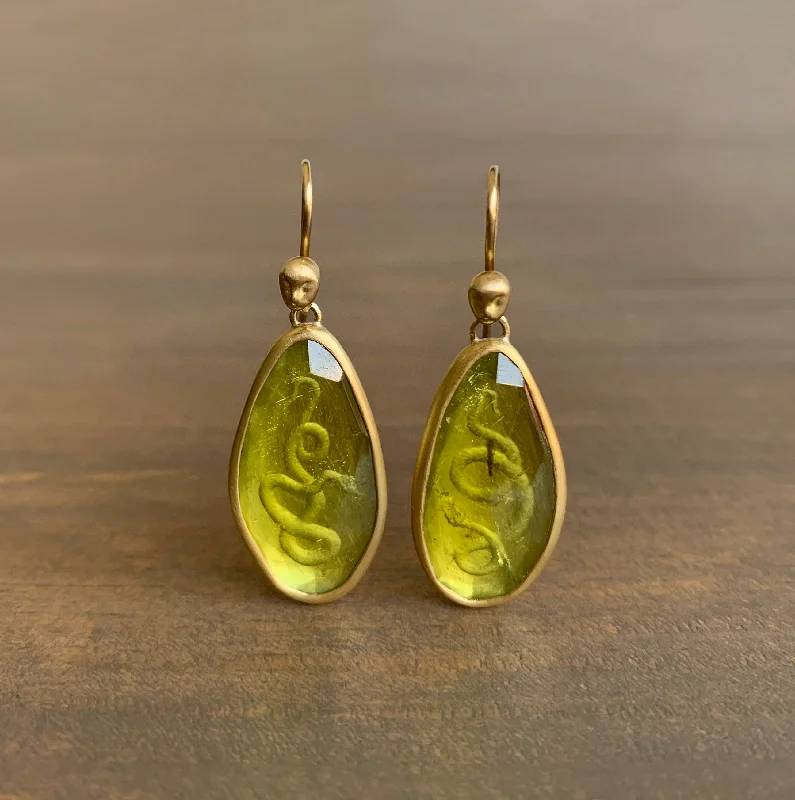 Exclusive Jewelry Bundles At Discounted Prices Medusa's Serpents Tourmaline Intaglio Cameo Earrings
