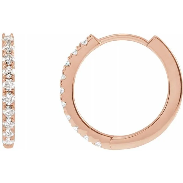 Affordable Luxury Jewelry For Every Occasion Mini 14mm 14K Diamond Huggie Earrings (RE1847)