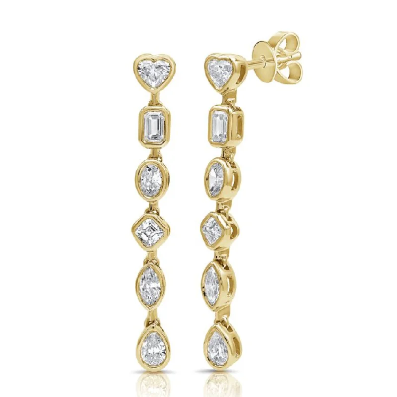 Sparkle On A Budget – Fine Jewelry For Less Mixed Shape Bezel Drop Earrings