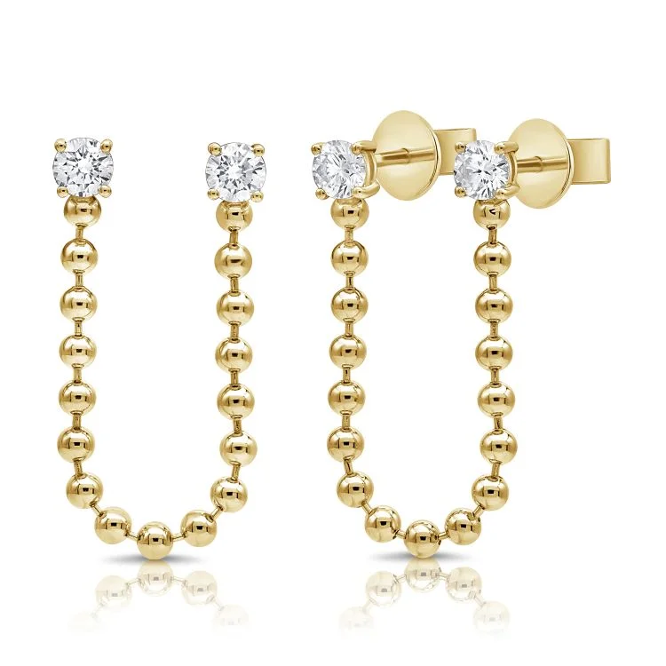 Shop Dazzling Jewelry At The Best Prices Moon Ball Drop Double Diamond Stud