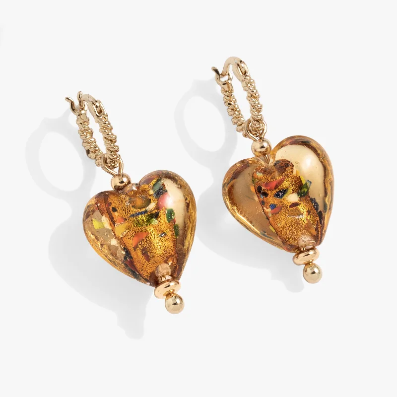 Exclusive Online Jewelry Sale – Don't Wait Murano Beads Heart Drop Huggie Earring