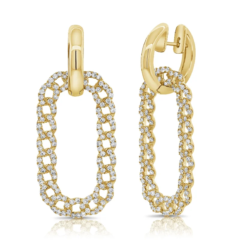 Upgrade Your Jewelry Collection For Less Pave Cuban Drop Hanging Hoops