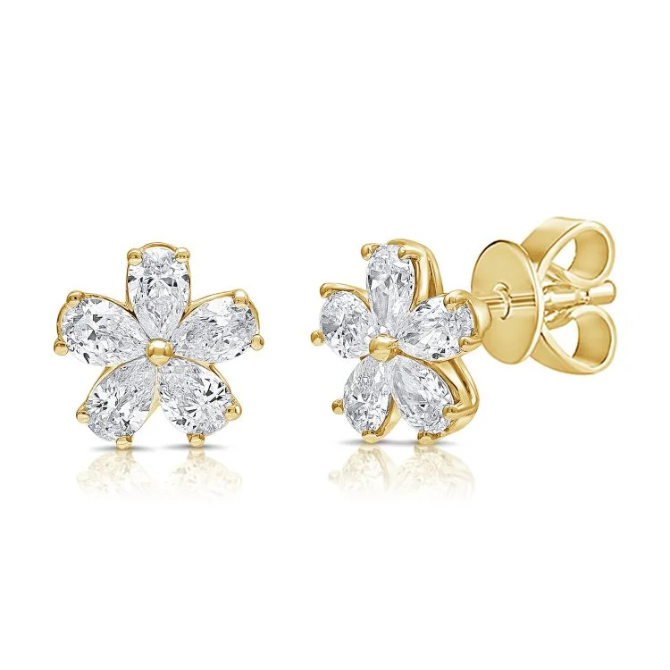 Huge Savings On Premium Jewelry Styles Pear Diamond Fancy Cut Flower Studs