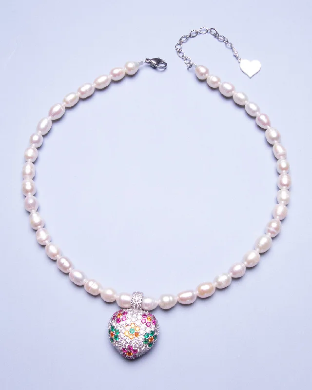 Shop Fine Jewelry With Exclusive Savings Pearl Bouquet Heart Necklace