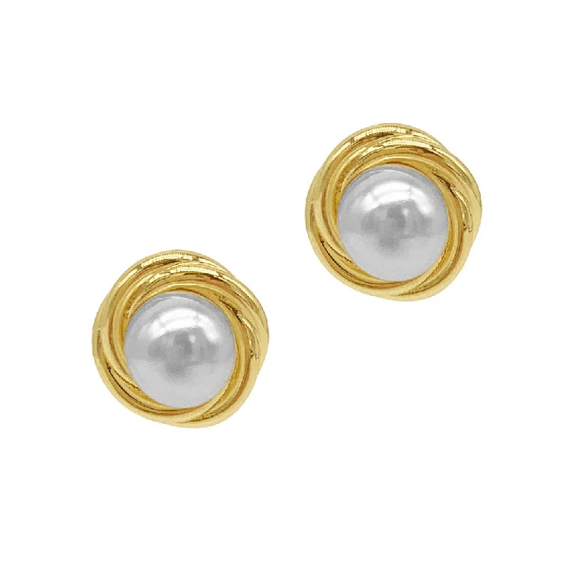 Chic, Trendy, And Affordable Jewelry Sale Pearl Framed Earrings Gold
