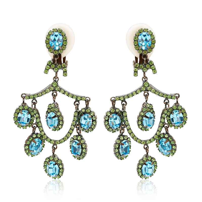 Jewelry Clearance Event – Stock Up Before It's Over Peridot & Aqua Chandelier Earrings