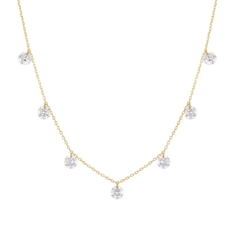 Eco-Friendly Sustainable Jewelry For Conscious Buyers Danaé 18K Gold, Whitegold or Rosegold Necklace w. Diamonds, 1.68ct Eco-Friendly Sustainable Jewelry For Conscious Buyers Danaé 18K Gold, Whitegold or Rosegold Necklace w. Diamonds, 1.68ct