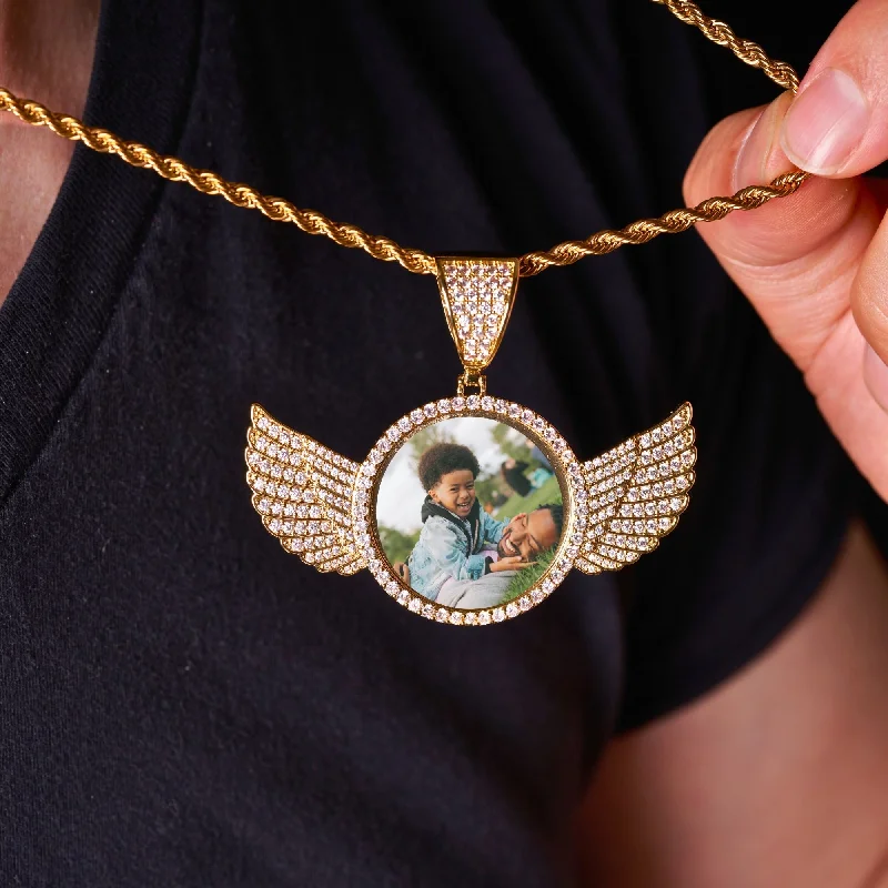 Exclusive Jewelry Sale – Sparkle For Less Medallion with Wings Pendant Necklace
