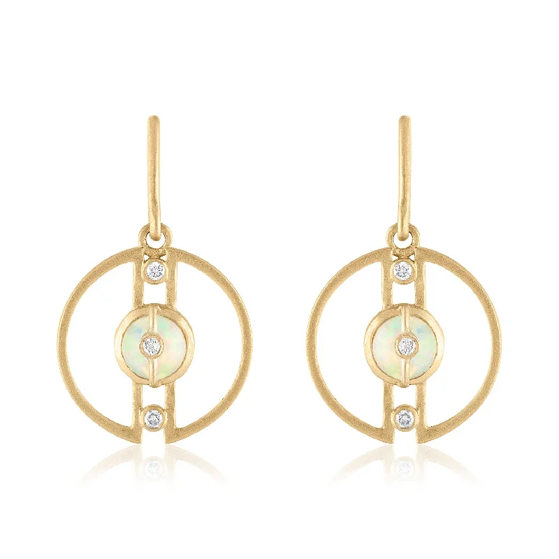 Chic And Stylish Jewelry At Exclusive Prices Petite Hoop Earrings with Ethiopian Opals and Diamonds