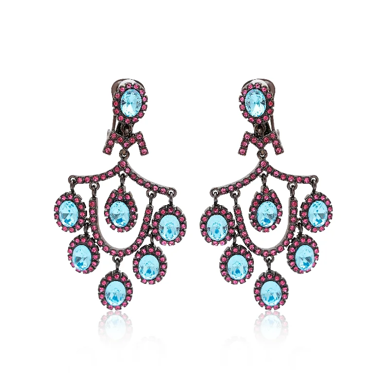 Accessorize For Less – Luxury Jewelry At Affordable Prices Pink & Aqua Chandelier Earrings