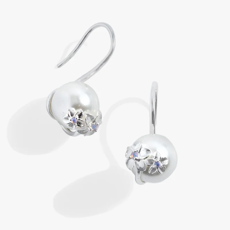 Dainty And Elegant Jewelry Now At Reduced Prices Plumeria Drop Pearl Earrings