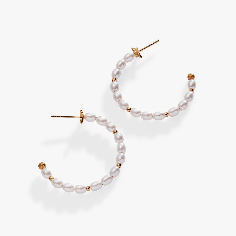 Luxury Jewelry At Unbeatable Discounts Rice Pearl Hoop Earring