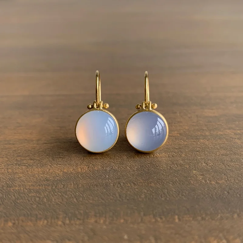 Everyday Jewelry Essentials Now On Sale Round Chalcedony Cabochon Earrings