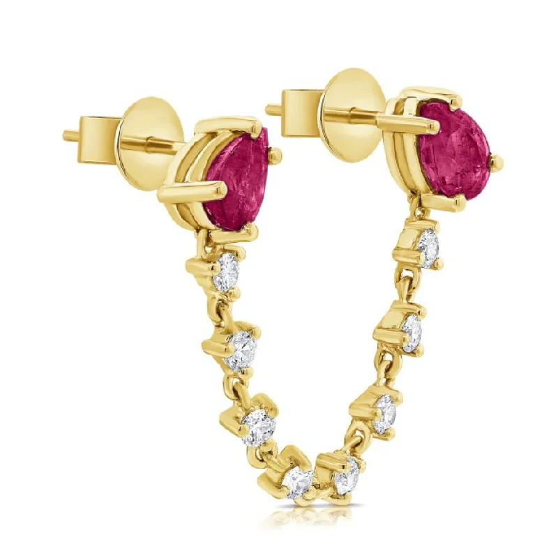 Once-A-Year Jewelry Deals – Shop Before They’Re Gone Ruby & Diamond Chain Stud