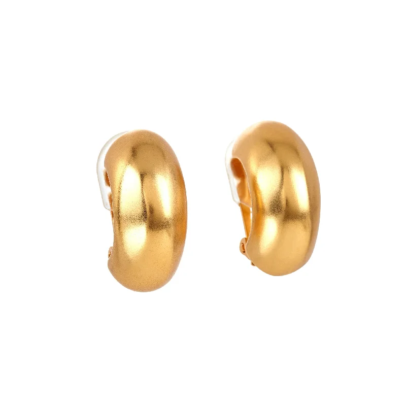 High-End Jewelry, Now More Affordable Than Ever Satin Gold Clip Hoop Earrings