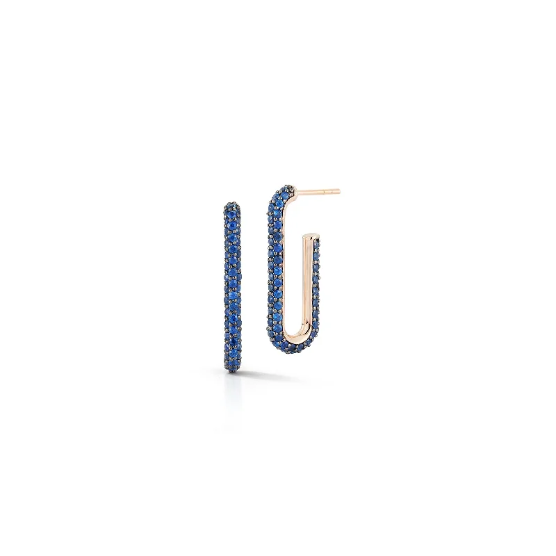Timeless Beauty, Unbeatable Deals – Jewelry Sale On SAXON 18K AND BLUE SAPPHIRE ELONGATED CHAIN LINK EARRING