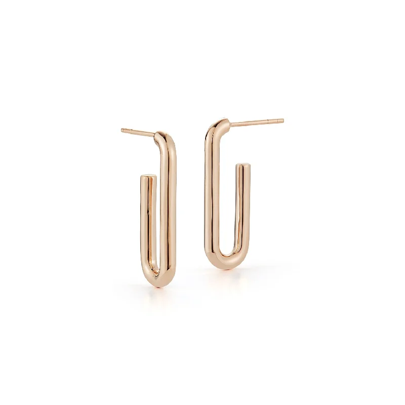 Trending Jewelry Styles Now At Limited-Time Discounts SAXON 18K ELONGATED SINGLE CHAIN LINK EARRING