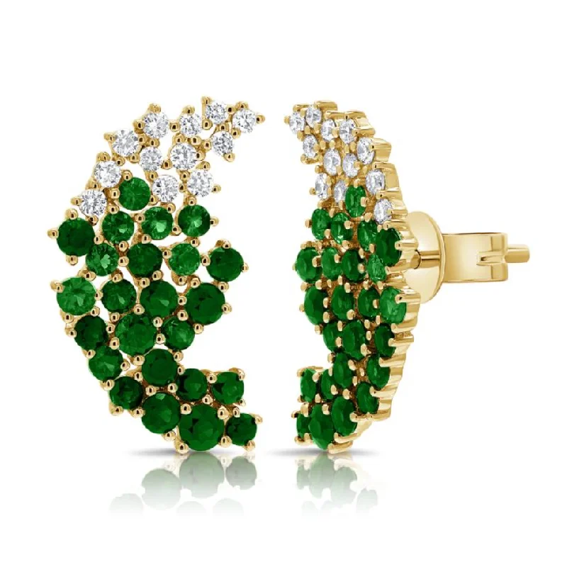 Shop Signature Jewelry Styles At Exclusive Prices Scattered Green Tsavorite+ Diamond Statement Earrings