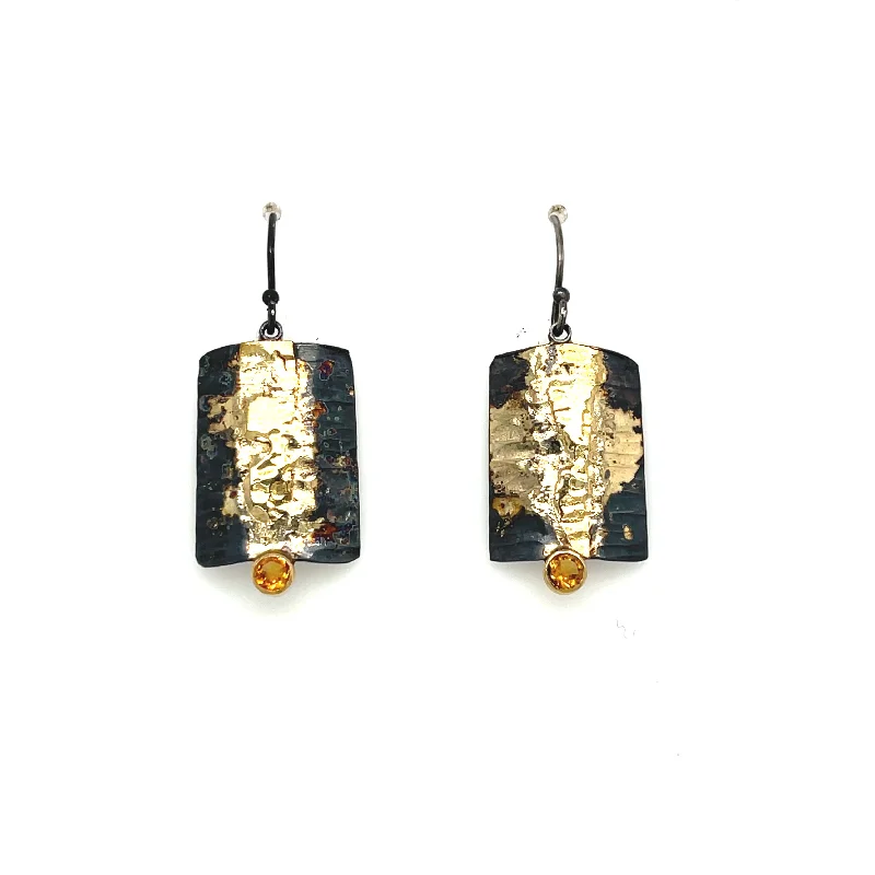 Limited-Stock Jewelry Sale – Once It's Gone, It's Gone Scudo D'Oro - Golden Shield Earrings with Citrines