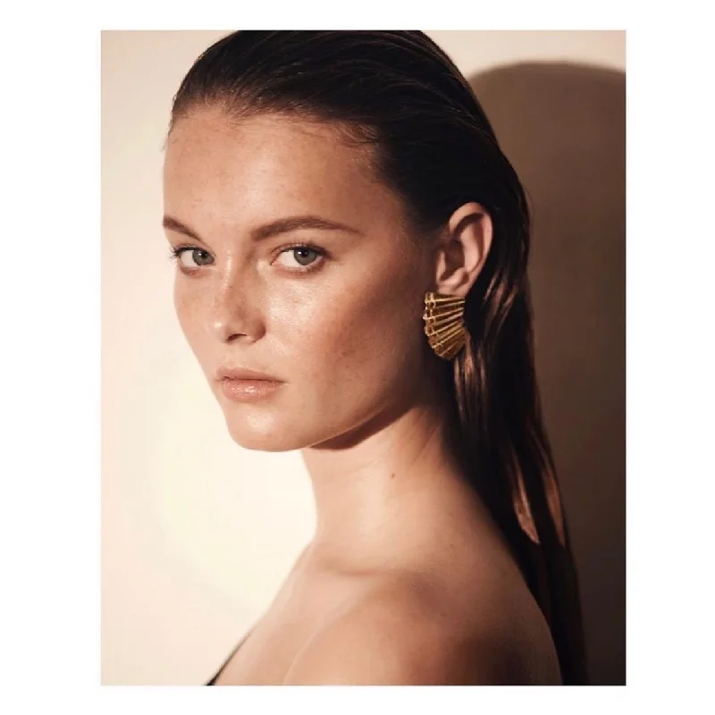Limited-Stock Jewelry Clearance – Grab Your Favorites Now Sea Shard Large Earrings, Brass