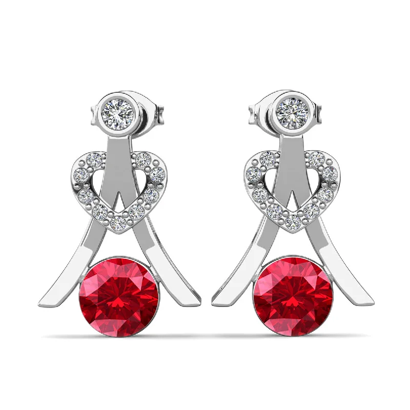 Adjustable Charm Bracelets For A Perfect Fit Serenity July Birthstone Ruby Earrings 18k White Gold Plated Silver Earrings with Round Cut Swarovski Crystals