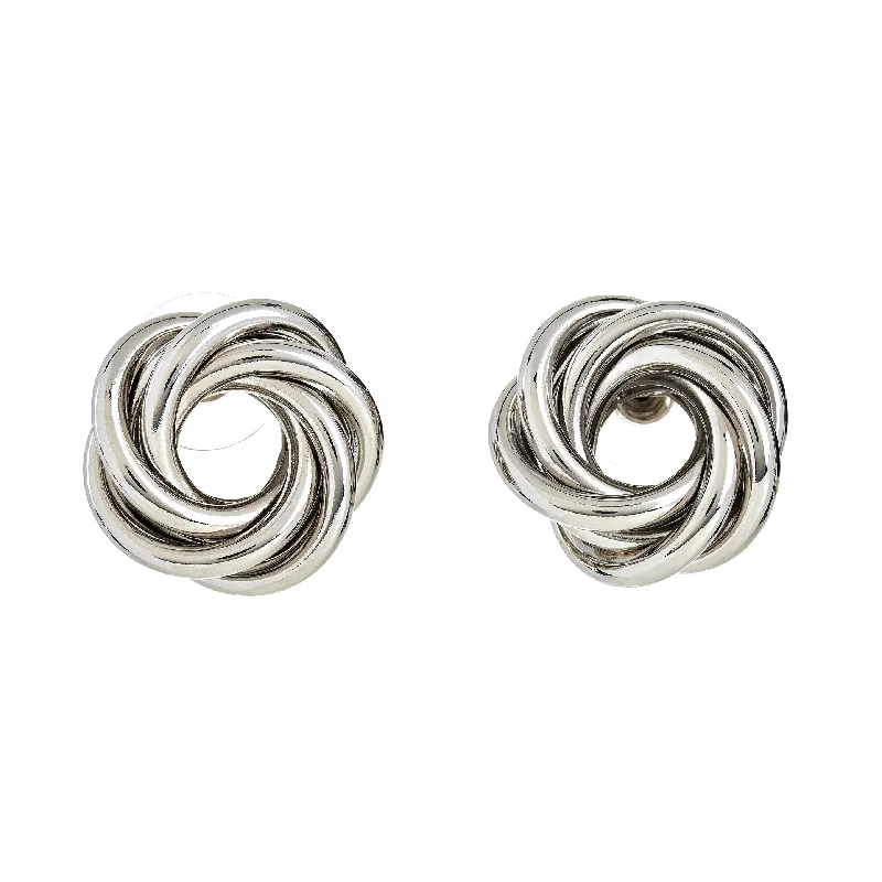Flash Sale On Stunning Jewelry – Don't Miss Out Silver 3D Swirl Love Knot Earrings
