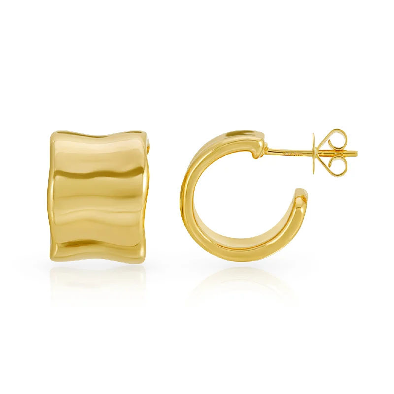 Big Discounts On Elegant Jewelry Collections Small Flat Wavy Huggies