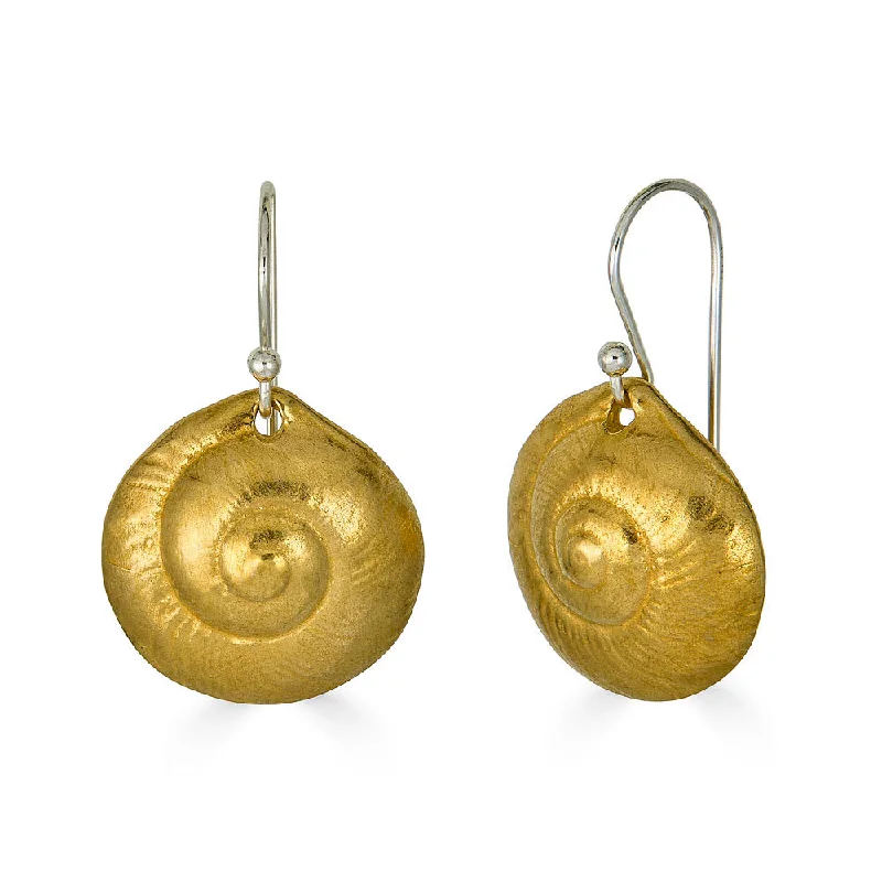 Limited-Time Offer On Elegant Jewelry Pieces Small Moon Snail Dangles, Brass