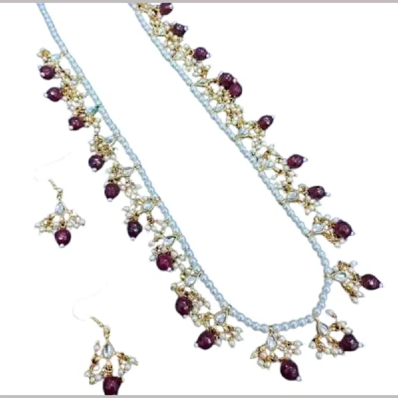 Fashion-Forward Geometric Jewelry For Contemporary Style SNERA Gold Plated Kundan Stone & Beads Necklace Set Fashion-Forward Geometric Jewelry For Contemporary Style SNERA Gold Plated Kundan Stone & Beads Necklace Set