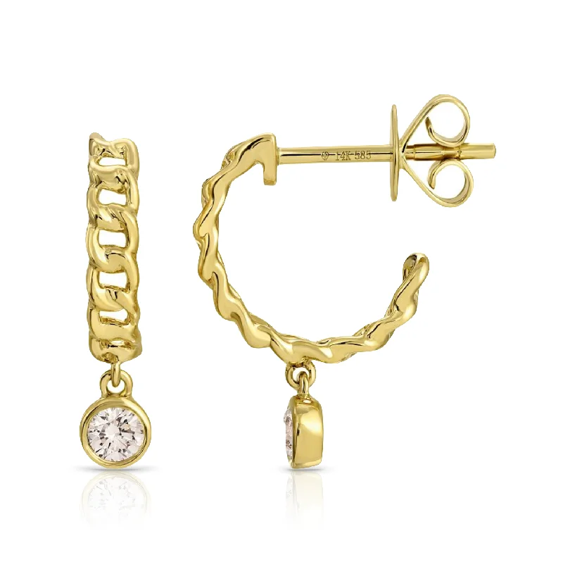 Timeless Jewelry Styles At Wallet-Friendly Prices Solid Cuban Huggies With Diamond Drop