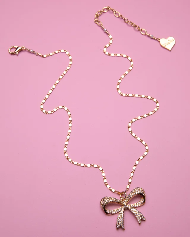 Versatile Layering Jewelry For Effortless Chic Sparkle Bow Necklace