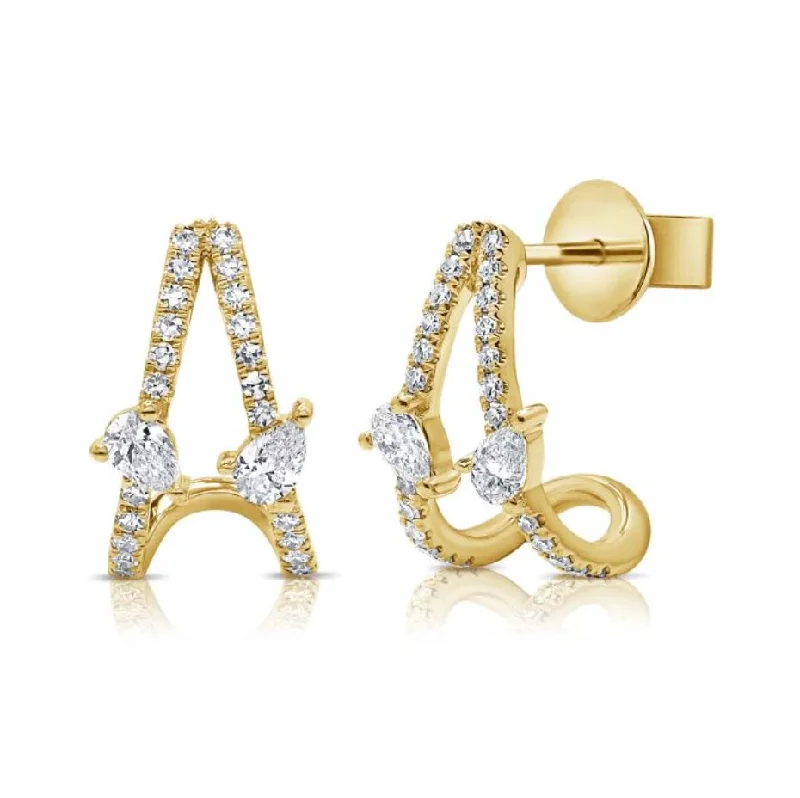 Luxury Jewelry Without The Luxury Price Tag Split Huggies Earrings with mini Mixed Shape