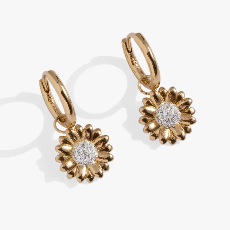 Luxury Jewelry Clearance – Shop Premium Styles Now Sunflower Huggie Hoop Earrings
