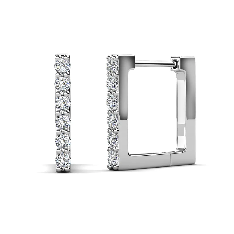 Seasonal Jewelry Clearance – Best Styles At The Lowest Prices Sydney 18k White Gold Plated Hoop Earrings with Swarovski Crystals