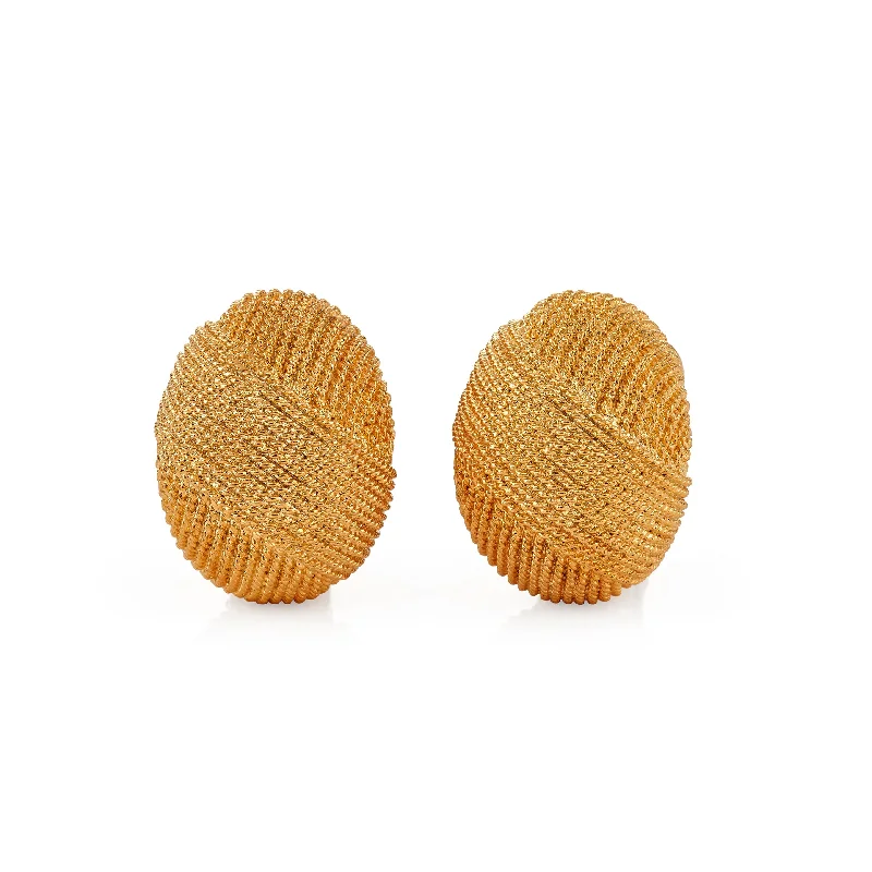 Exclusive Jewelry Sale – Sparkle For Less Textured Gold Clip Earrings