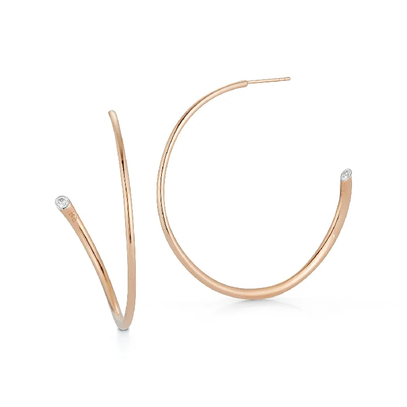 Jewelry Clearance Sale – Final Reductions THOBY 18K AND SINGLE DIAMOND TUBULAR HOOP EARRING